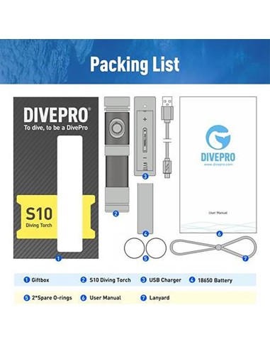 Divepro S10 1000 Lumens Red