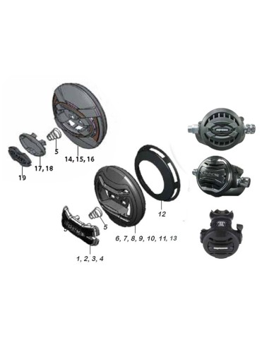 Apeks XTX 2nd stages Front Cover Parts