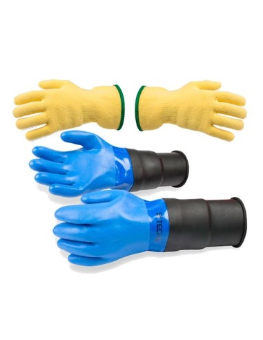 Blue PVC Glove - Extended cuff