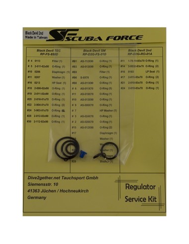 Scuba Force  Service Kit 2. Stage Black Devil